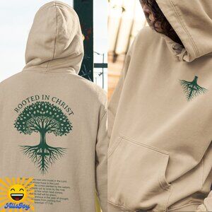 ROOTED IN CHRIST Sand Fleece Pullover Hoodie